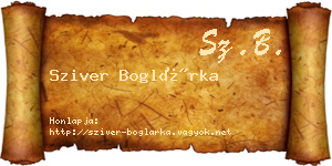 Sziver Boglárka névjegykártya